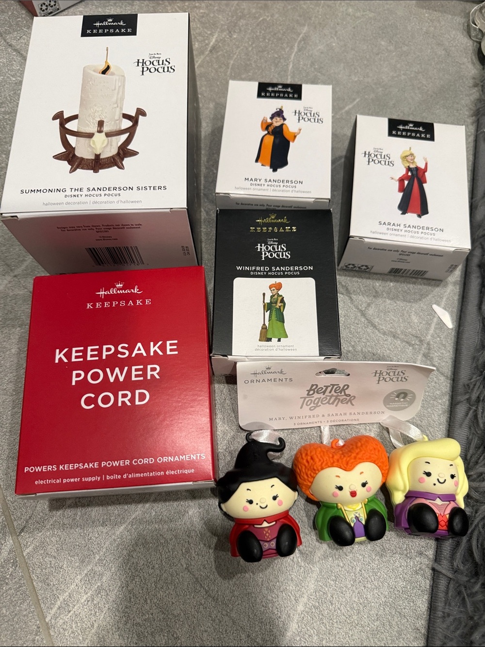 Hocus Pocus Sanderson Sisters Ornament Set - Orange, Black, Cream